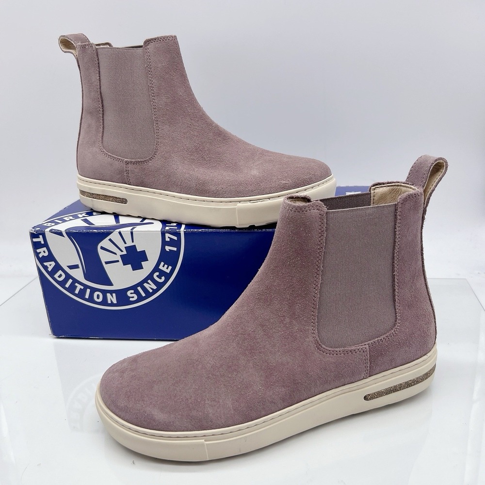Birkenstock Bend Chelsea Women Boots Pull On Faded Purple Suede EU 37 US 6- 6.5